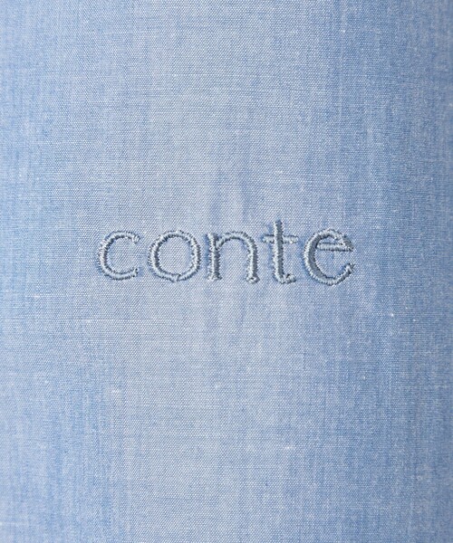 ブラウス シャツ 「conte」コットン ロゴ レギュラーカラーシャツ レディース conte ブラウス シャツ 「conte」コットン ロゴ レギュラー