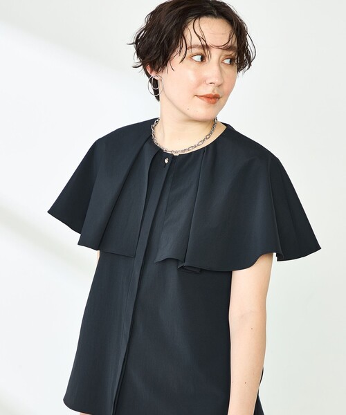 ブラウス シャツ 高機能 タフタケープブラウス レディース