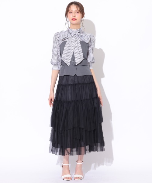 And Couture ワンピース ビスチェ切替ドッキングワンピース