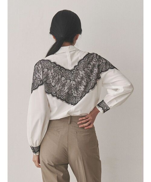 TONAL ブラウス シャツ レースドッキングシャツ レディース