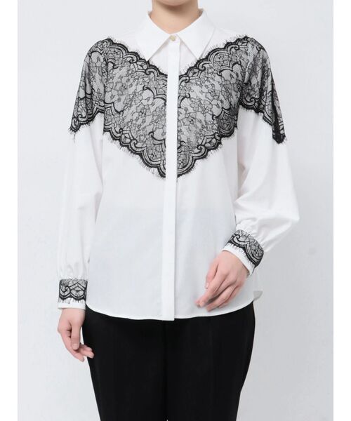 ブラウス シャツ レースドッキングシャツ レディース TONAL ブラウス シャツ レースドッキングシャツ レディース