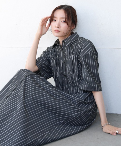 BAB シャツワンピース 「S・Mサイズ展開」ビスチェ風シャツ