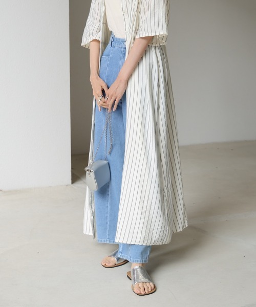 BAB シャツワンピース 「S・Mサイズ展開」ビスチェ風シャツ