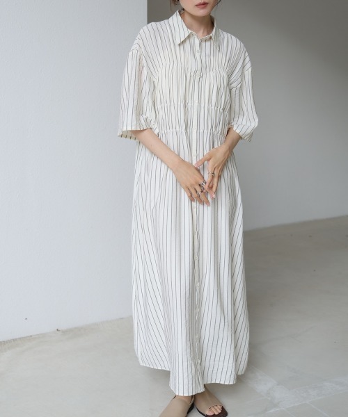 BAB シャツワンピース 「S・Mサイズ展開」ビスチェ風シャツ