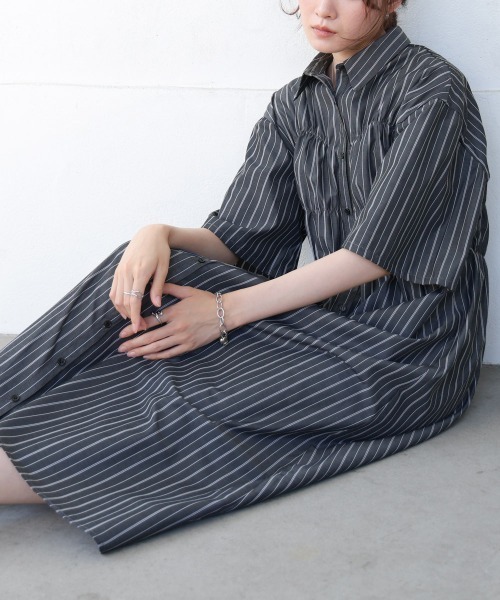 Bibiy. シャツワンピース BAB シャツワンピース 「S・Mサイズ展開」ビスチェ風シャツ