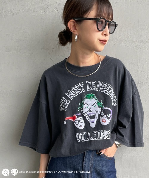 tシャツ 「JEANS FACTORY CLOTHES/ジーンズファクトリークローズ」 JOKER ダメージ キャラクターTシャツ レディース メンズ