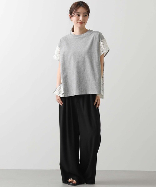 tシャツ サイドラッセルレース切替フレンチ レディース Munich tシャツ サイドラッセルレース切替フレンチ レディース