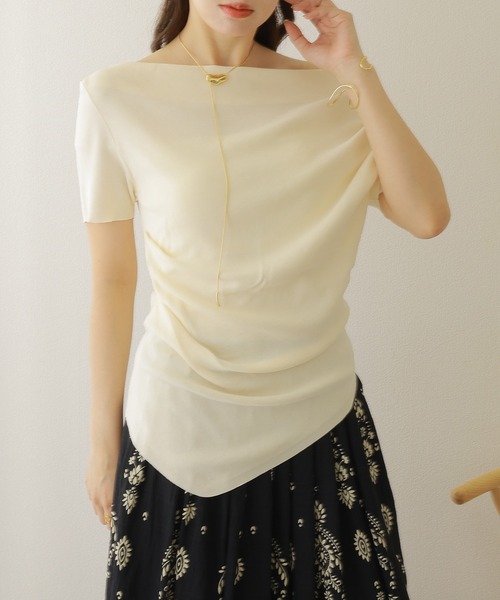 tシャツ asymmetry drape tops /アシンメトリー ドレープ 半袖