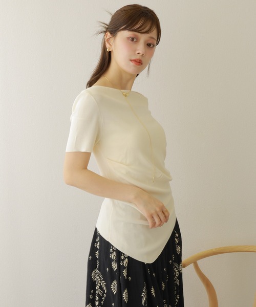tシャツ asymmetry drape tops /アシンメトリー ドレープ 半袖