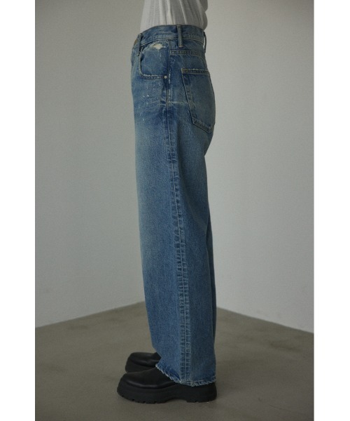 BLACK BY MOUSSY ダメージ加工デニムパンツ BLACK BY MOUSSY 「BLACK MOUSSY」 ダメージ加工デニムパンツ