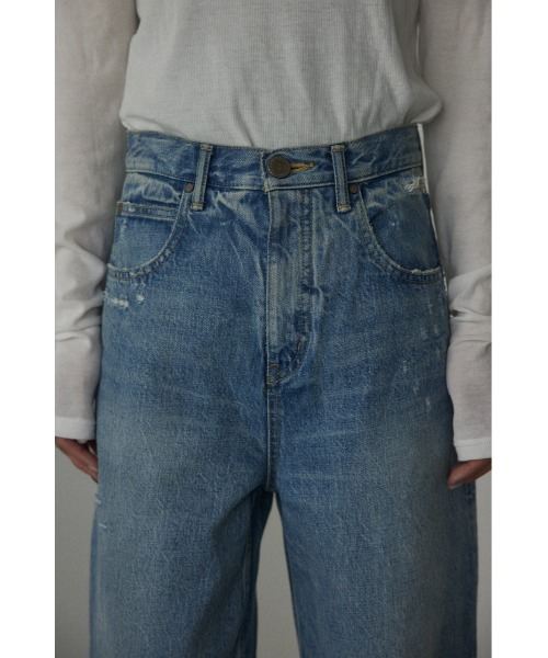 BLACK BY MOUSSY ダメージ加工デニムパンツ BLACK BY MOUSSY 「BLACK MOUSSY」 ダメージ加工デニムパンツ