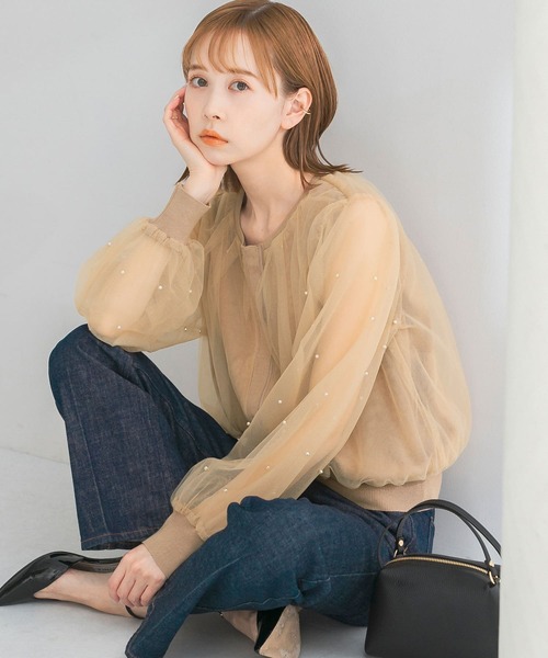 「URBAN RESEARCH ROSSO WOMEN」 ニットカーディガン FREE ベージュ レディース