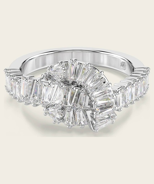 VIP価格【SWAROVSKI】スワロフスキー Matrix リング Matrix リング, バゲット・カット, グレー, ルテニウム・プレー