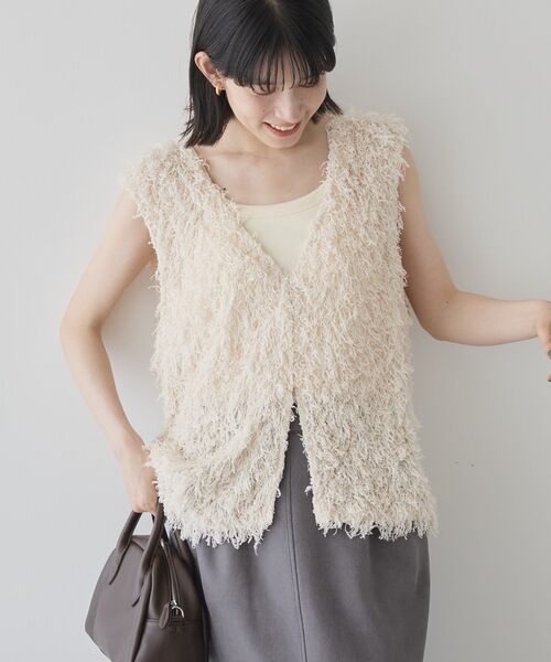 ビビィ Bibiy. トレンチ ベスト　ジレ　2way フリンジ　アシンメトリー 新品未使用】Bibiyビビィトレンチ ベスト ジレ ビビィ Bibiy