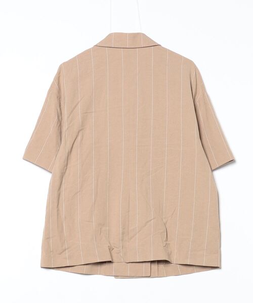 「ENCHANTEMENT」 ストライプ柄テーラードジャケット FREE ベージュ レディース_画像2