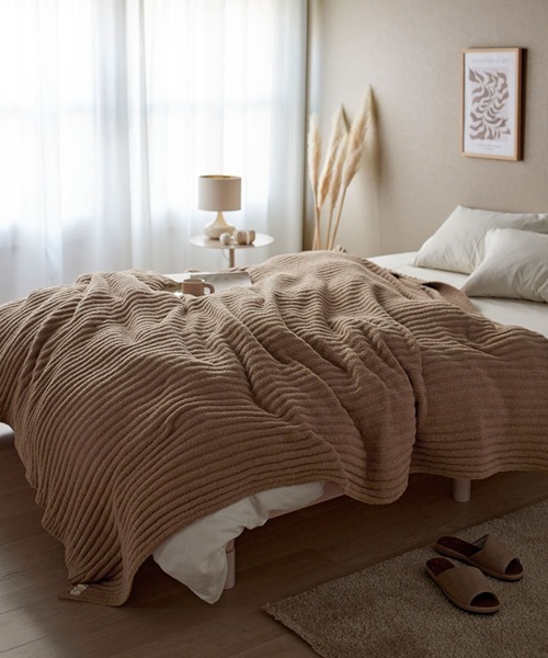 ブランケット もちもちホイップブランケット｜ストライプ│ハーフ