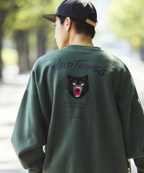 トレーナー スウェット 限定展開 WILD THINGS×FREAK'S STORE/ワイルドシングス 別注 ビッグシルエット キャットモチーフ 刺繍 | WILD THINGS | 03