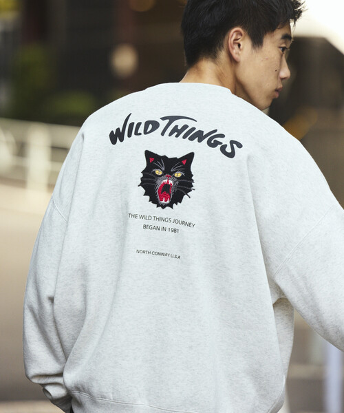 トレーナー スウェット 限定展開 WILD THINGS×FREAK'S STORE/ワイルドシングス 別注 ビッグシルエット キャットモチーフ 刺繍 | WILD THINGS | 02