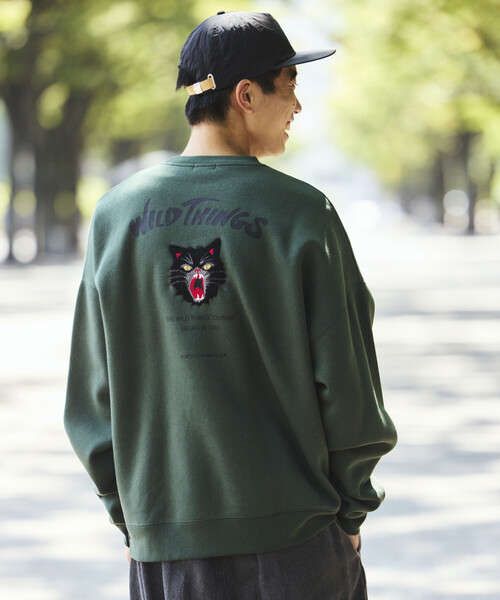 トレーナー スウェット 限定展開 WILD THINGS×FREAK'S STORE/ワイルドシングス 別注 ビッグシルエット キャットモチーフ 刺繍 | WILD THINGS | 21