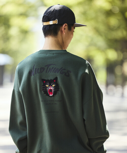 トレーナー スウェット 限定展開 WILD THINGS×FREAK'S STORE/ワイルドシングス 別注 ビッグシルエット キャットモチーフ 刺繍 | WILD THINGS | 20