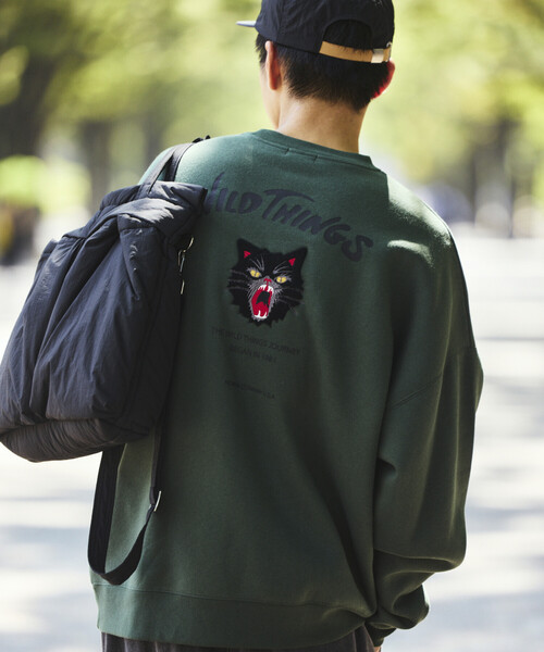トレーナー スウェット 限定展開 WILD THINGS×FREAK'S STORE/ワイルドシングス 別注 ビッグシルエット キャットモチーフ 刺繍 | WILD THINGS | 19