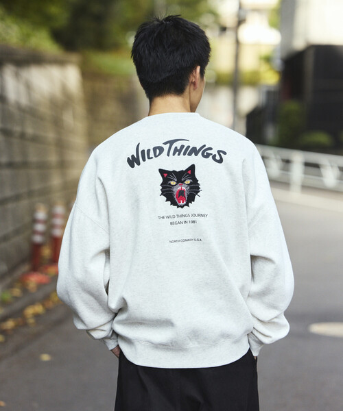 トレーナー スウェット 限定展開 WILD THINGS×FREAK'S STORE/ワイルドシングス 別注 ビッグシルエット キャットモチーフ 刺繍 | WILD THINGS | 18