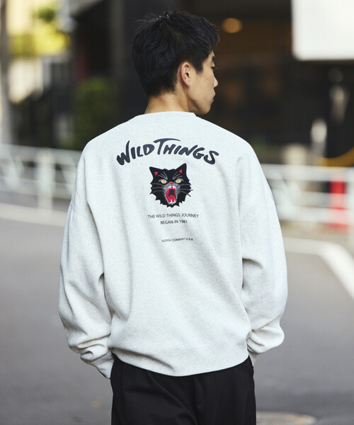 トレーナー スウェット 限定展開 WILD THINGS×FREAK'S STORE/ワイルドシングス 別注 ビッグシルエット キャットモチーフ 刺繍 | WILD THINGS | 17