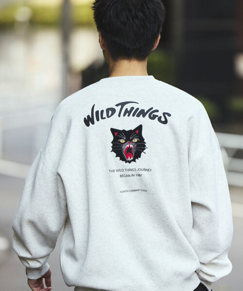 トレーナー スウェット 限定展開 WILD THINGS×FREAK'S STORE/ワイルドシングス 別注 ビッグシルエット キャットモチーフ 刺繍 | WILD THINGS | 16