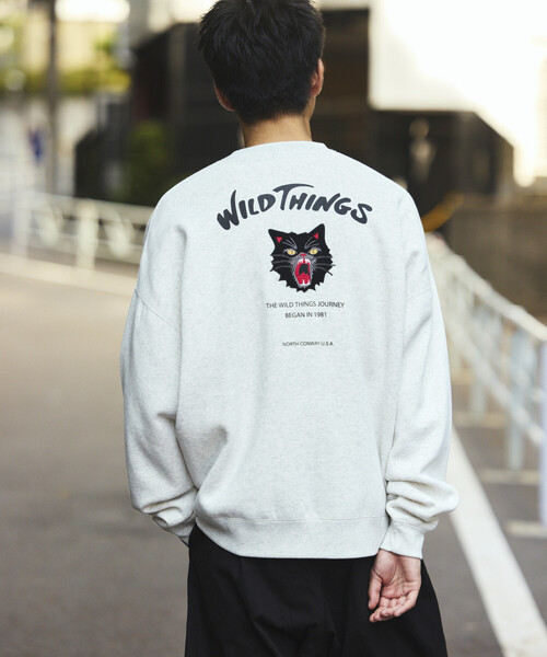 トレーナー スウェット 限定展開 WILD THINGS×FREAK'S STORE/ワイルドシングス 別注 ビッグシルエット キャットモチーフ 刺繍 | WILD THINGS | 13
