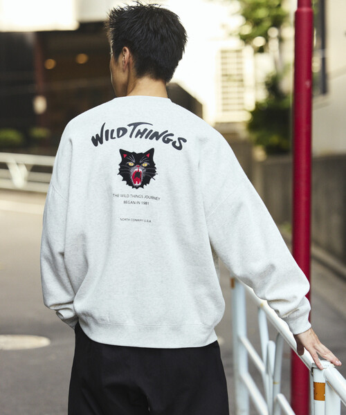 トレーナー スウェット 限定展開 WILD THINGS×FREAK'S STORE/ワイルドシングス 別注 ビッグシルエット キャットモチーフ 刺繍 | WILD THINGS | 12