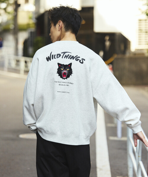 トレーナー スウェット 限定展開 WILD THINGS×FREAK'S STORE/ワイルドシングス 別注 ビッグシルエット キャットモチーフ 刺繍 | WILD THINGS | 11