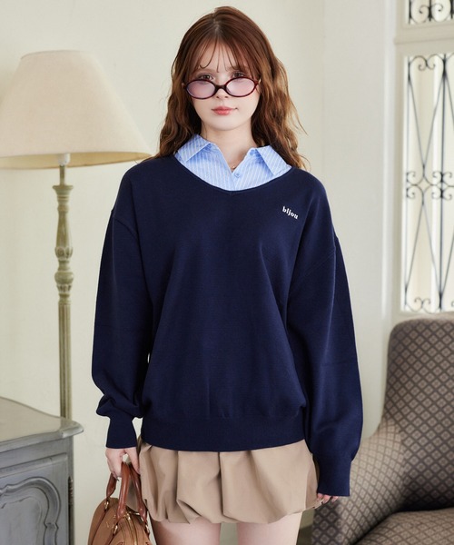 one after another NICE CLAUP ニット セーター シャツドッキング