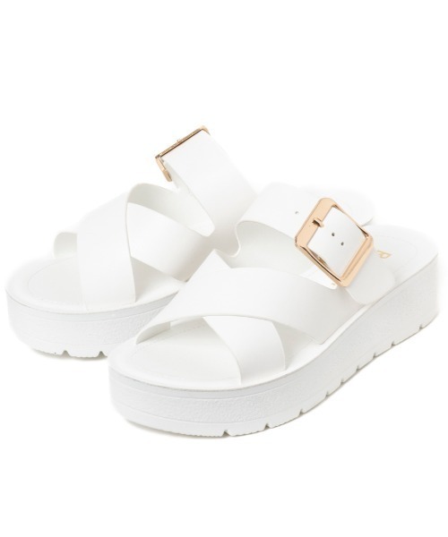「R&E」 「REZOY」フラットサンダル LL ブラック レディース_画像3