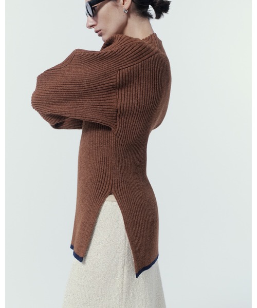 「MIESROHE」 長袖ニット ONE SIZE ブラウン レディース_画像5