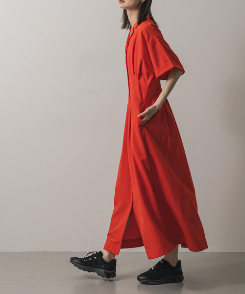 「SENSE OF PLACE by URBAN RESEARCH」 半袖ワンピース S チャコールグレー レディース_画像2