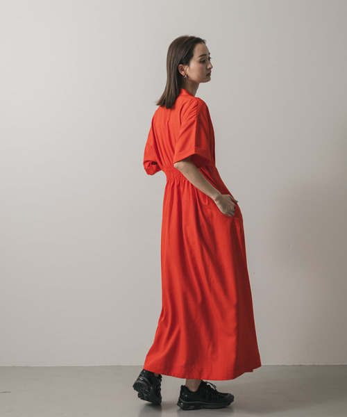 「SENSE OF PLACE by URBAN RESEARCH」 半袖ワンピース S チャコールグレー レディース_画像4