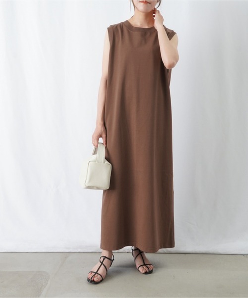 「LADY LUCK LUCA」 ノースリーブワンピース - オレンジ レディース_画像3