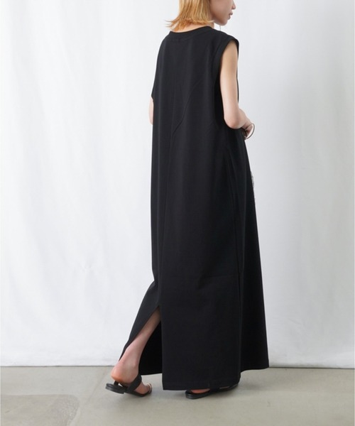 「LADY LUCK LUCA」 ノースリーブワンピース - オレンジ レディース_画像7