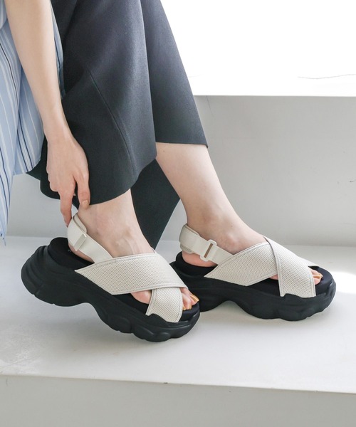「LEPSIM」 フラットサンダル LARGE アイボリー レディース_画像2