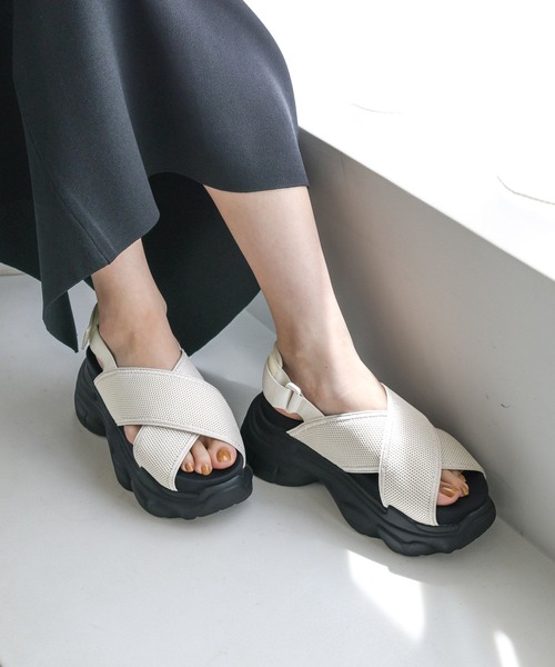 「LEPSIM」 フラットサンダル LARGE アイボリー レディース_画像3