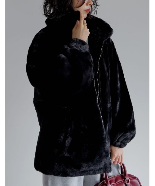 「Re:EDIT」 ブルゾン LARGE モカ レディース_画像2