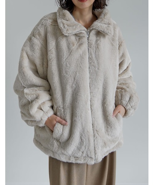 「Re:EDIT」 ブルゾン LARGE モカ レディース_画像6