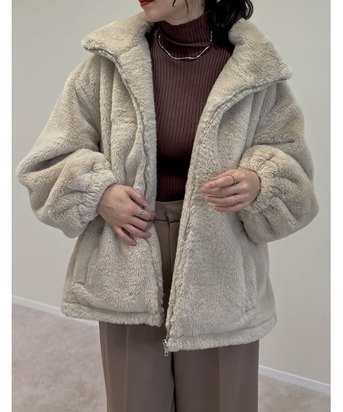 「Re:EDIT」 ブルゾン LARGE モカ レディース_画像8