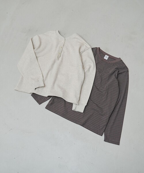 coen（コーエン） tシャツ 「セットアイテム」2wayヘンリーネック裏毛