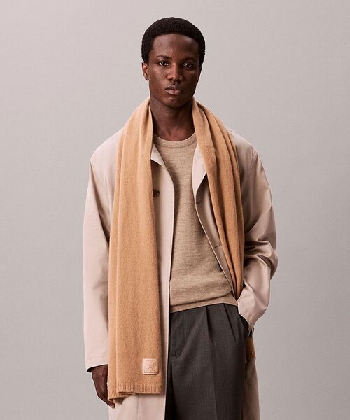 ミャオ   新品・タグつき カルバンクライン  カシミヤマフラー Calvin Klein（カルバン・クライン） マフラー ロゴストール メンズ