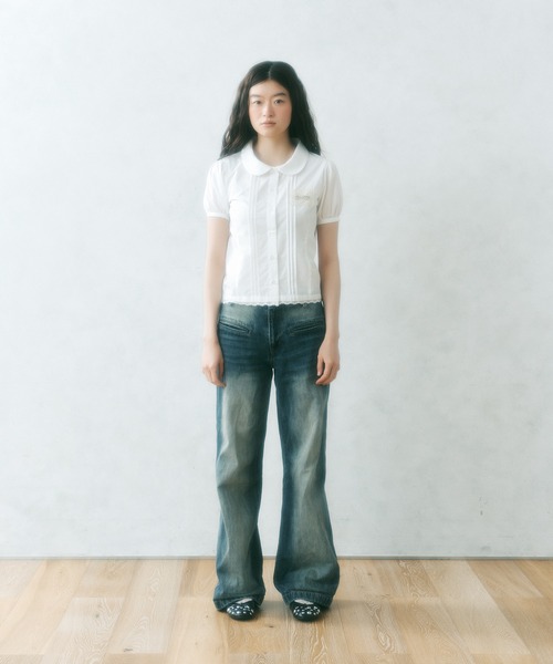 「FCMM」 半袖シャツ SMALL ネイビー レディース_画像2