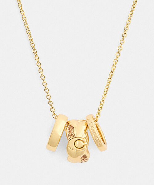 【新品未使用】　Coach コーチ　シグネチャー ロンデル ネックレス ゴールド COACH（コーチ） ネックレス ブレイデッド シグネチャー ロンデル