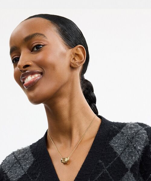 COACH（コーチ） ネックレス ブレイデッド シグネチャー ロンデル