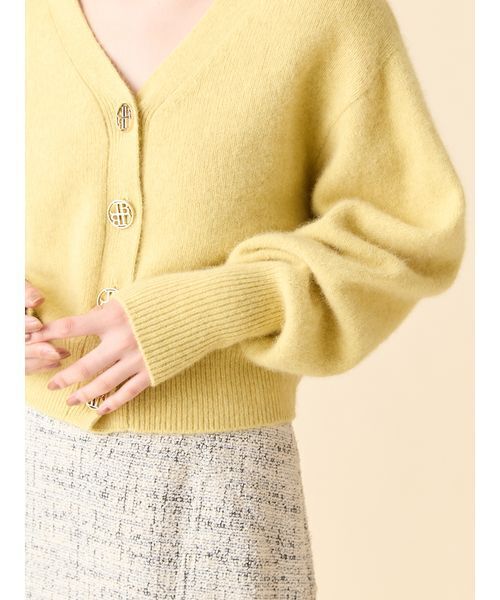 「LILY BROWN」 ニットカーディガン ONE SIZE グレー レディース