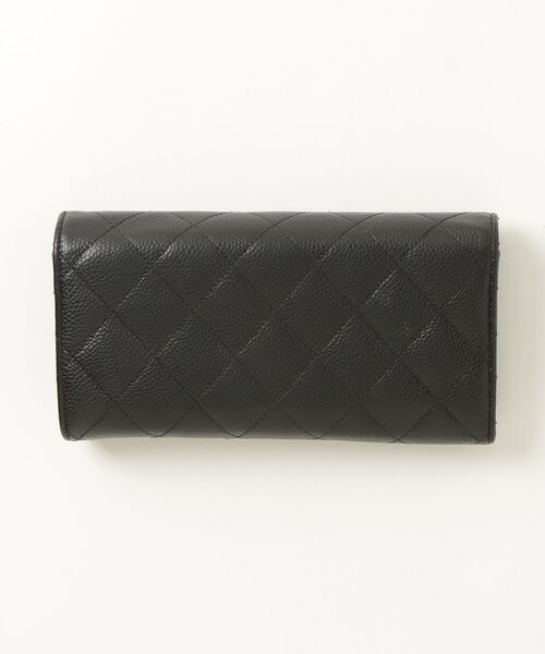 CHANEL（シャネル） マトラッセ キャビアスキン 長財布 - ブラック